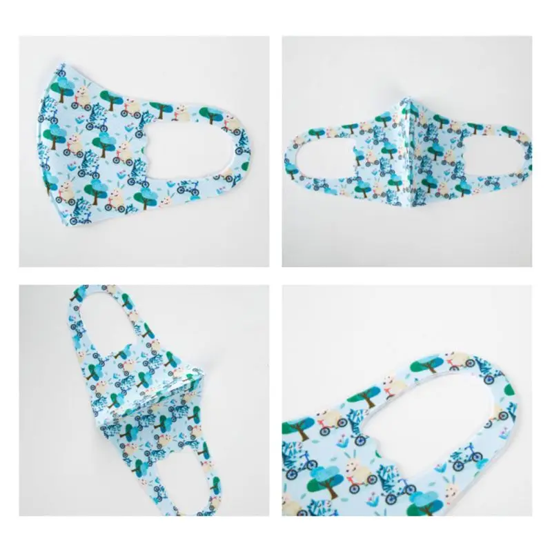 

50pcs Kids Child Cartoon Print Mouth Mask Breathable Washable Dustproof Anti Haze Pollution Pm2.5 Mouth-Ruffle