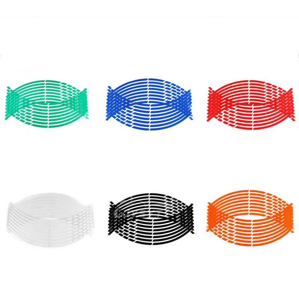 

Wheel Stripes Decals for Motorcycle Wheels Accessory Sticker Kits Fluorescent Motorcycle Rim Tape Stickers