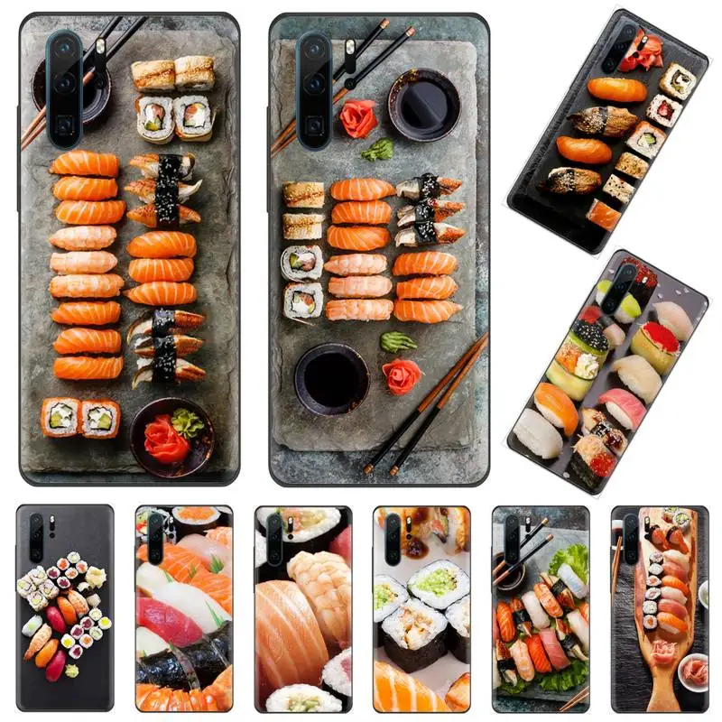 

Japanese cuisine Sushi food Phone Case Funda For Huawei P9 P10 P20 P30 Lite 2016 2017 2019 plus pro P smart