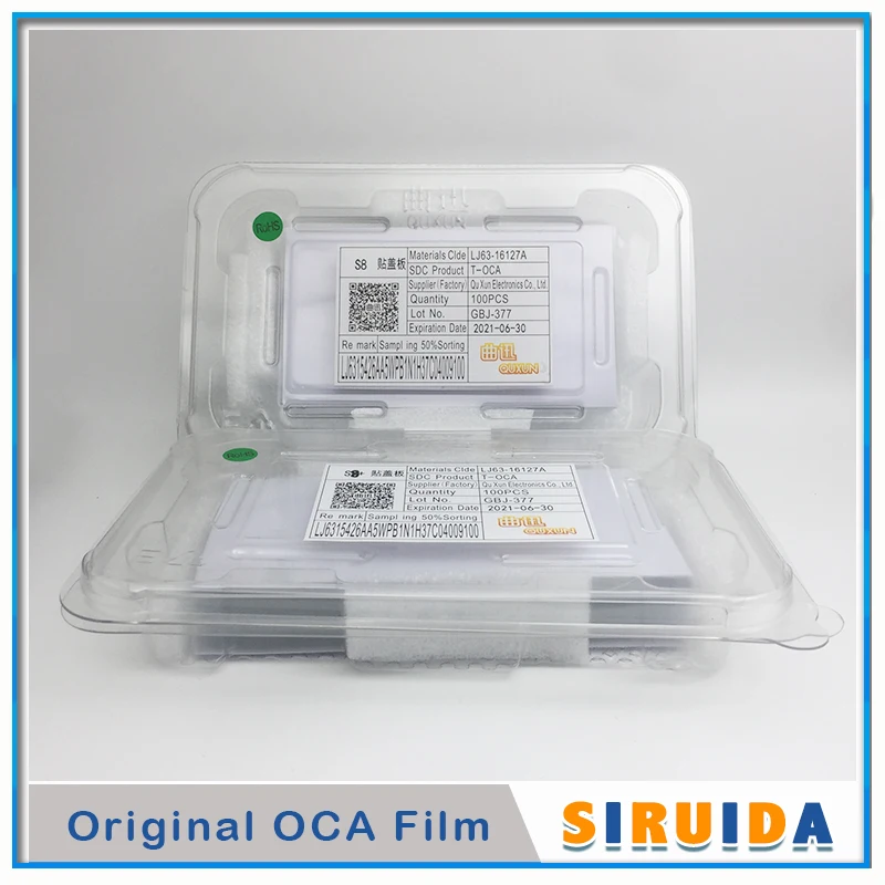 

100pcs 3M T-OCA glue 125um For Samsung S20 s8 s9 S10 S10+ plus Note 8 9 TOCA film for curved screen laminating OCA adhesive