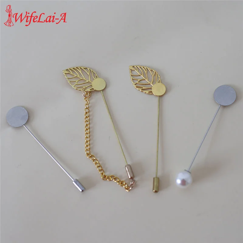10 шт./лот DIY бутоньерки отворот длинная брошь булавка жемчуг платье аксессуары