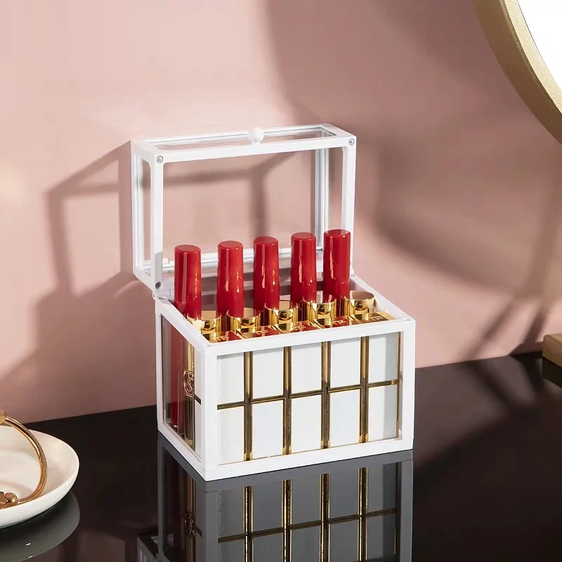 15/24/40 Grids Plastic Lipstick Organizer Dustproof Makeup Storage Rack Lip Gloss Holder Cosmetics Jewelry Box | Дом и сад
