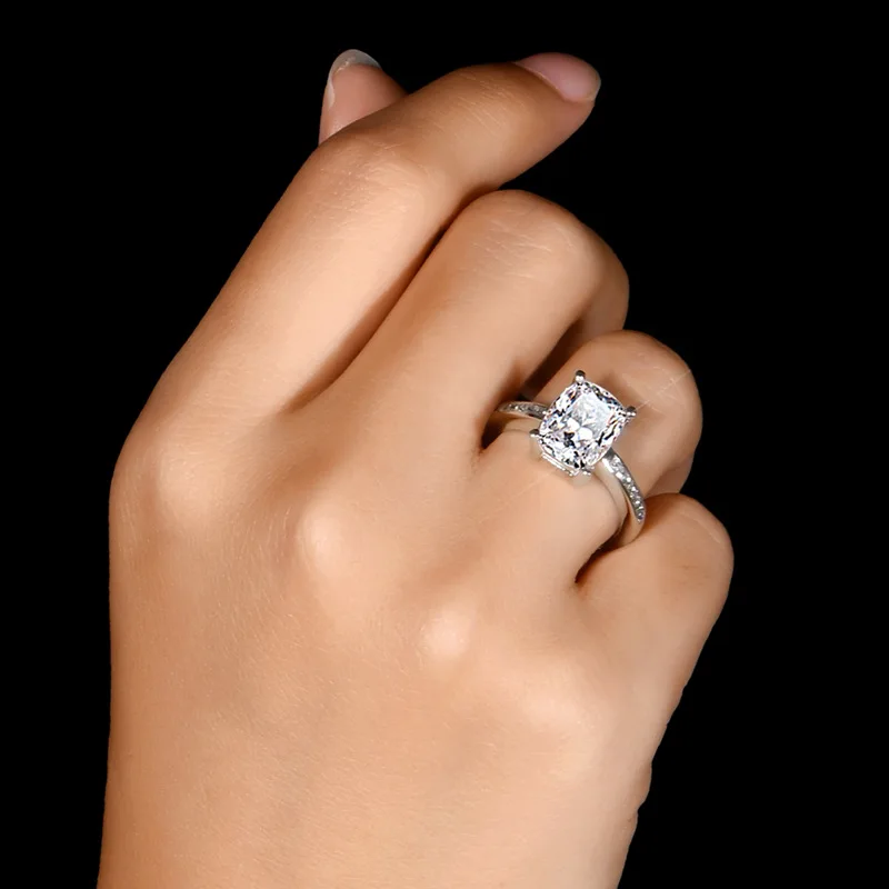

JoyceJelly Classic 100% 925 Sterling Silver Women Ring With 5*8MM 5A Zircon Gemstones Engagement Fine Jewelry Gifts Wholesale
