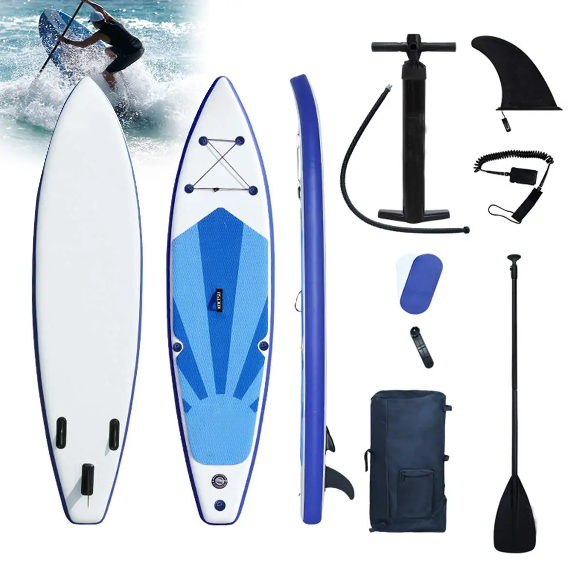 

Inflatable Stand Up Paddle Board, Inflatable Sup Board, With Accessories, Suitable For Beginners 320 * 78 * 15cm