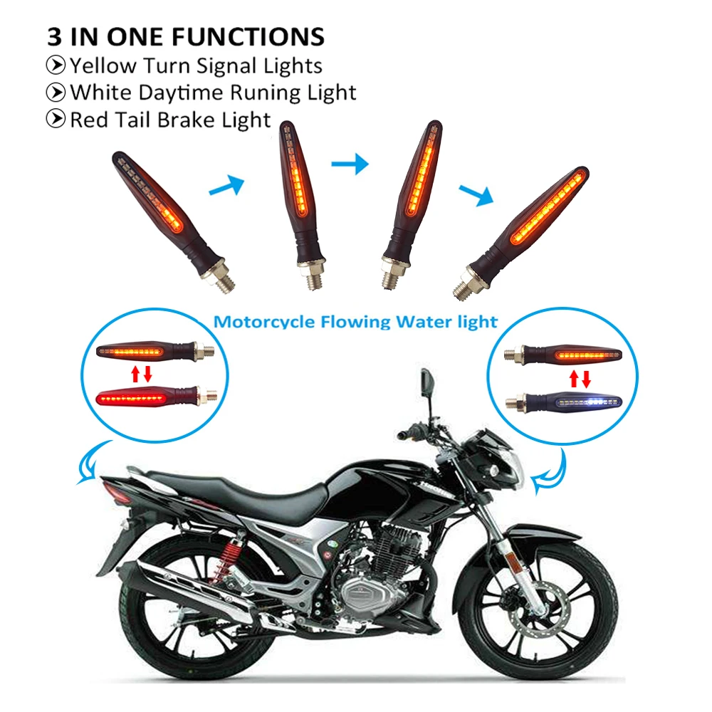 Аксессуары для мотоциклов поворотники стоп мото задние фонари струящийся