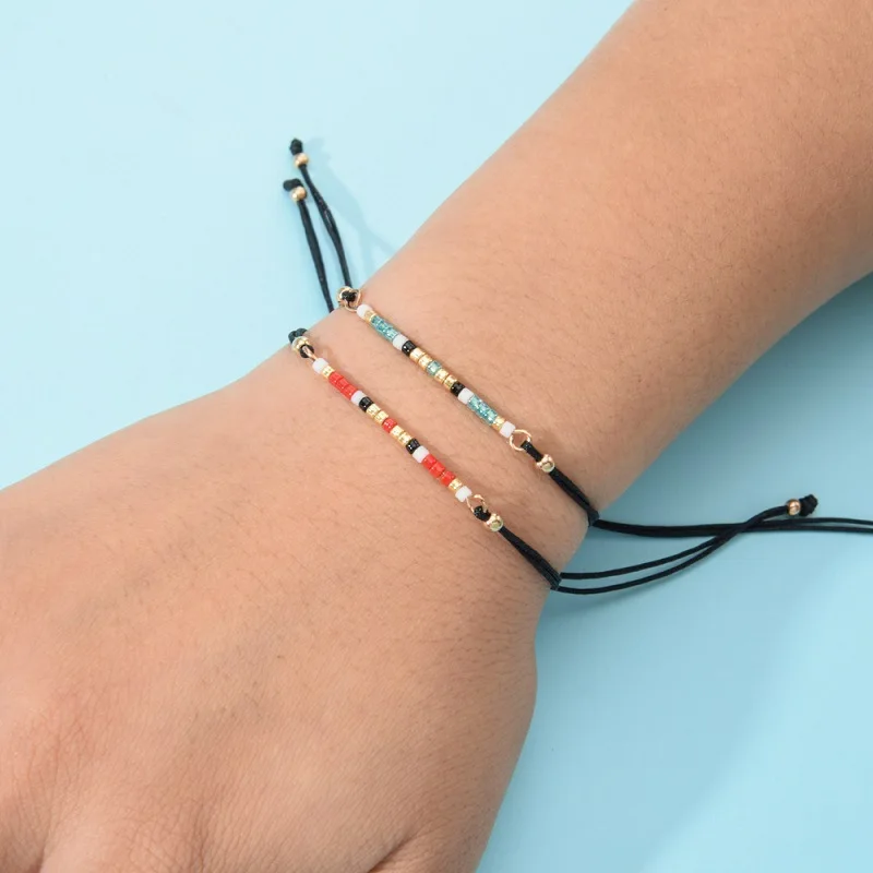 

Fashionable All-matched Adjustable Bracelets Stylish Ladies Jewelry European And American Style Rice Bead Geometric Bracelets