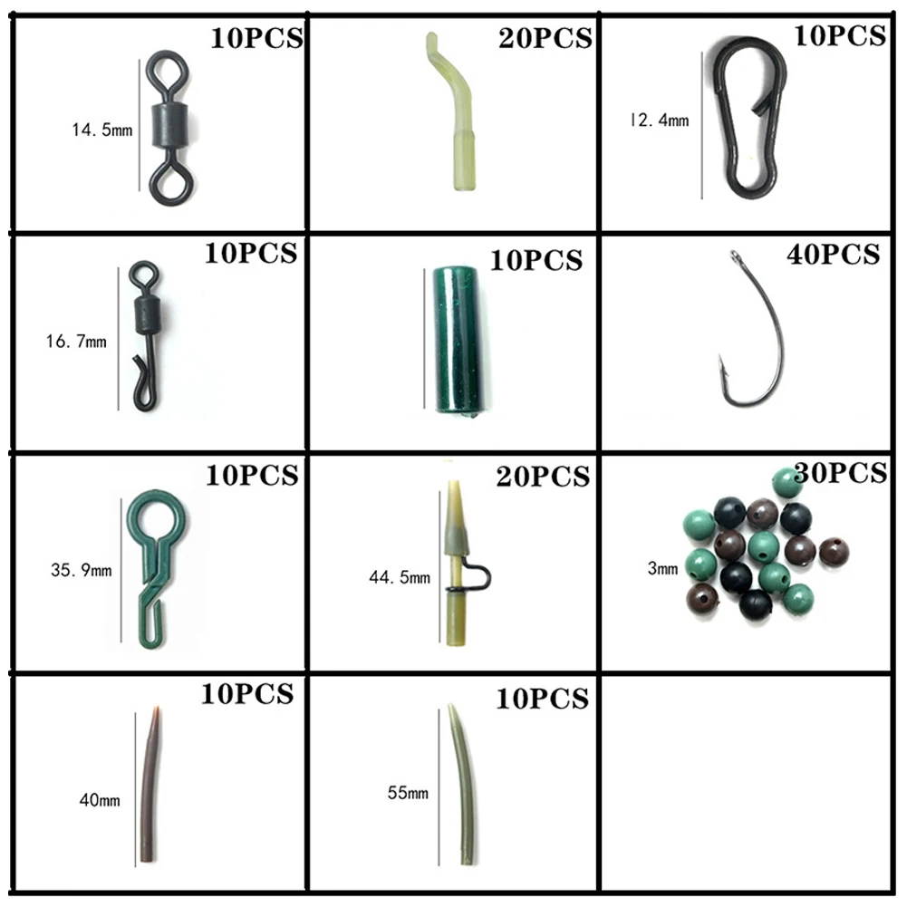 

180pcsLead Clip Carp Fishing Set Fishing Accessories Kit with Pins Safety Carp Tackle Accessories Dropshipping