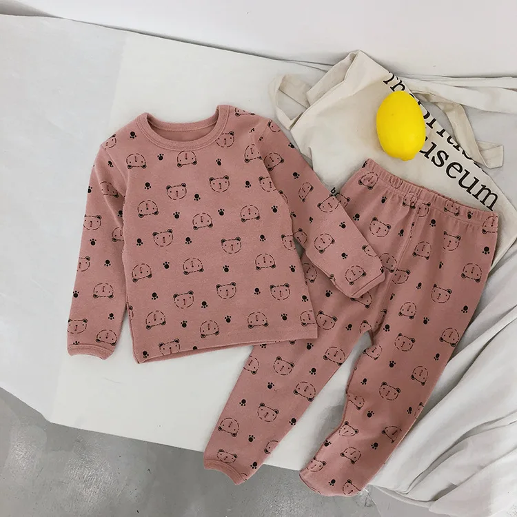 Новые осенние детские пижамы для малышей комплекты одежды топы и штаны комплект