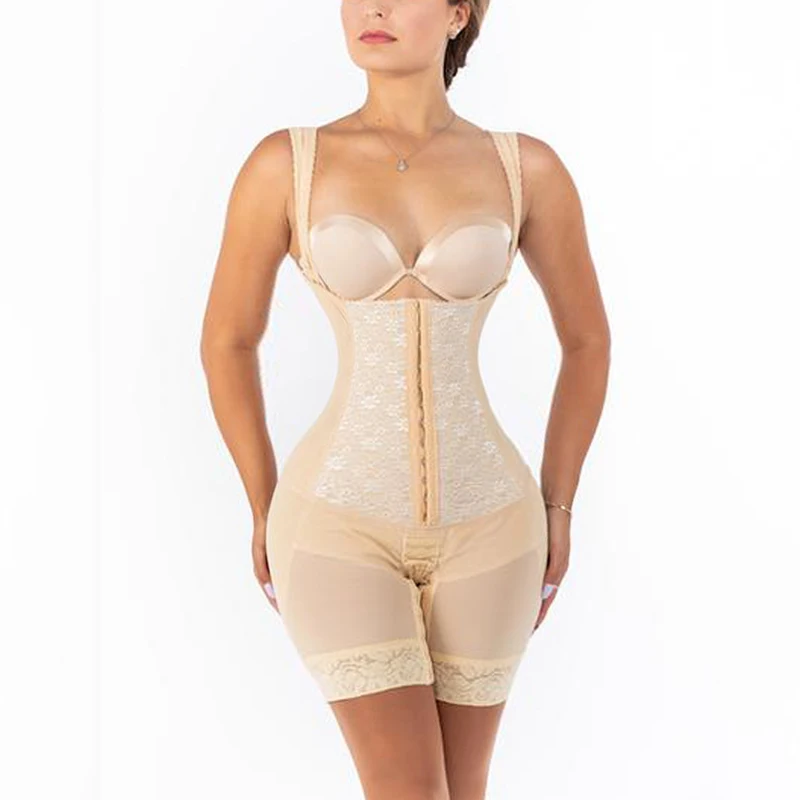 

Women's Abdomen Control Tummy Control Adjustable Bodysuit Shaping Jumpsuit Skin Color Girdle With Straps