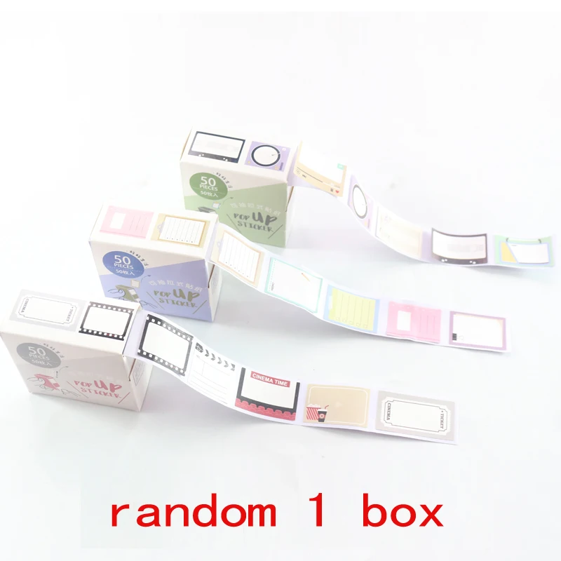random 1 box Domikee креативные Мультяшные декоративные DIY бумажные этикетки наклейки для дневника записные книжки винтажные кнопки журнал тег ленты Канцелярские - Цвет: random 1 box