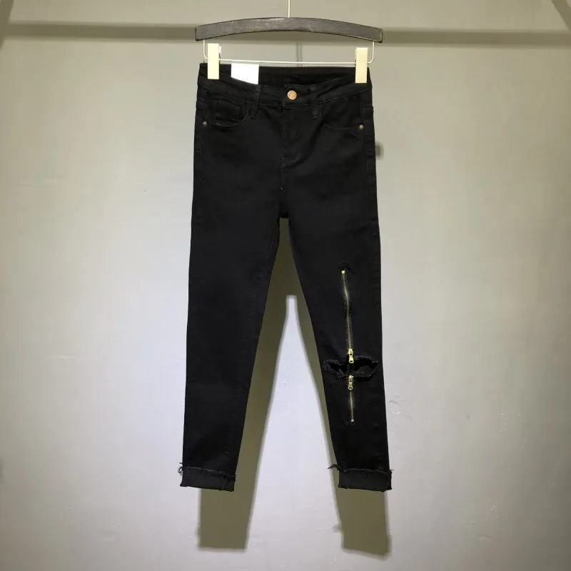 Джинсы до щиколотки женские джинсы с высокой талией обтягивающие черные на