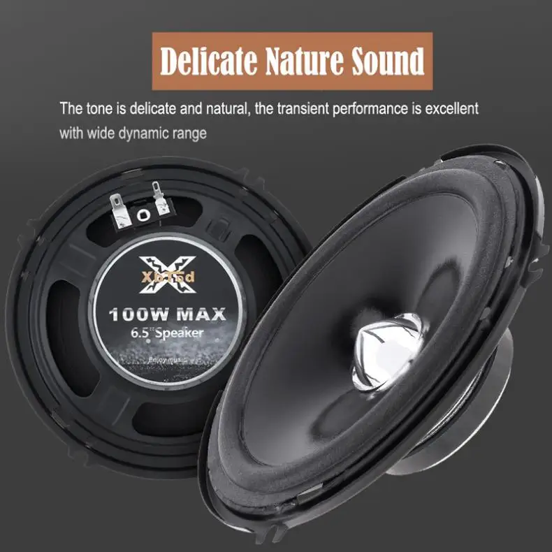 2pcs Car Coaxial Speakers 6.5 Inch 100W 4 ohm Full Frequency Audio Speaker Heavy Mid bass Ultra thin Modified Loudspeaker | Автомобили и