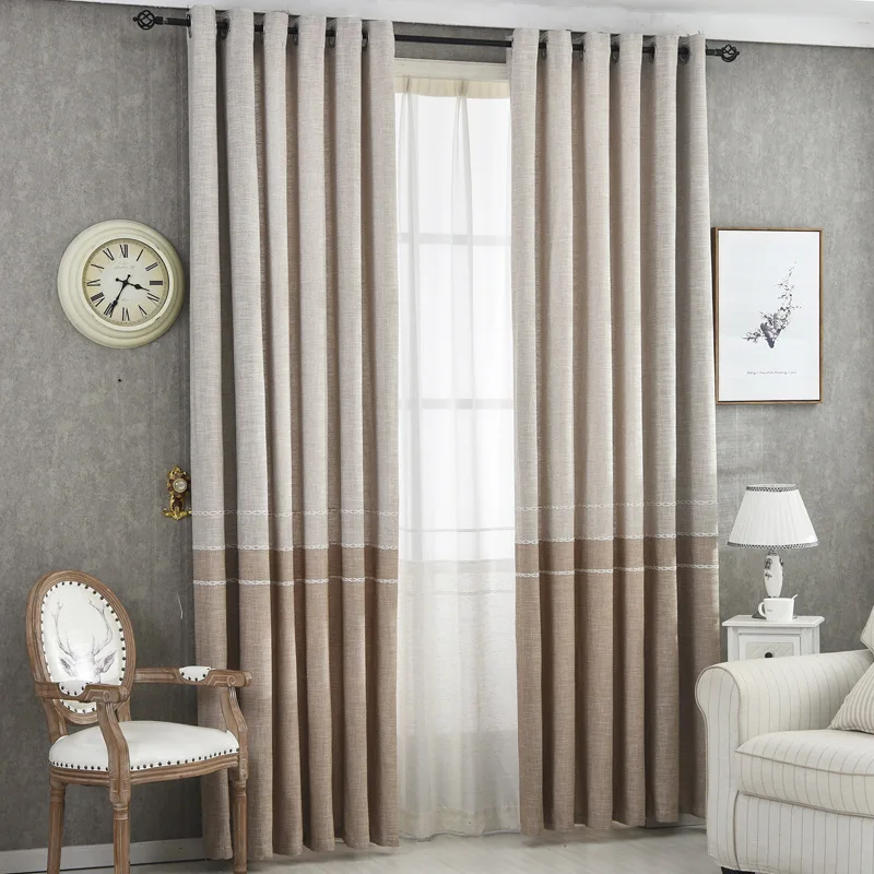 

Cotton Linen Shading Thick Nordic Modern Curtain Cloth Office Curtain Custom For Living Room Bedroom