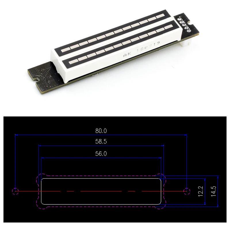 Двойной 12 уровневый индикатор VU метр стерео усилитель плата регулируемый