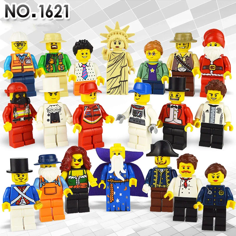 

Children Mini City Professional Magician Sports Police Military Minifigure Assembled Building Blocks Accessories Toys Set Doll