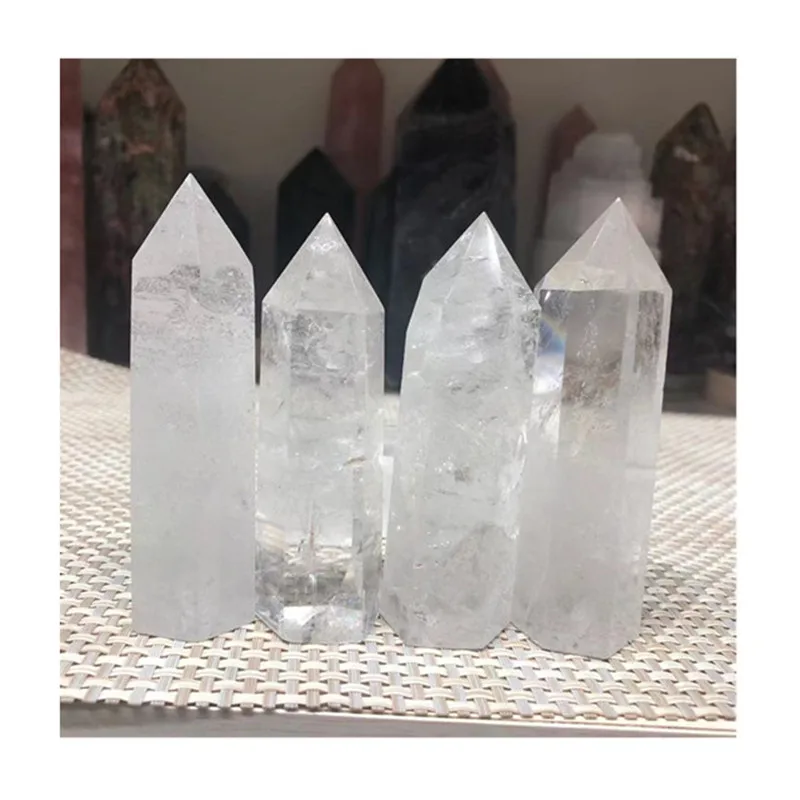 

Natural Polished Clear Quartz Wand Point Crystal Healing Gemstone For Sale