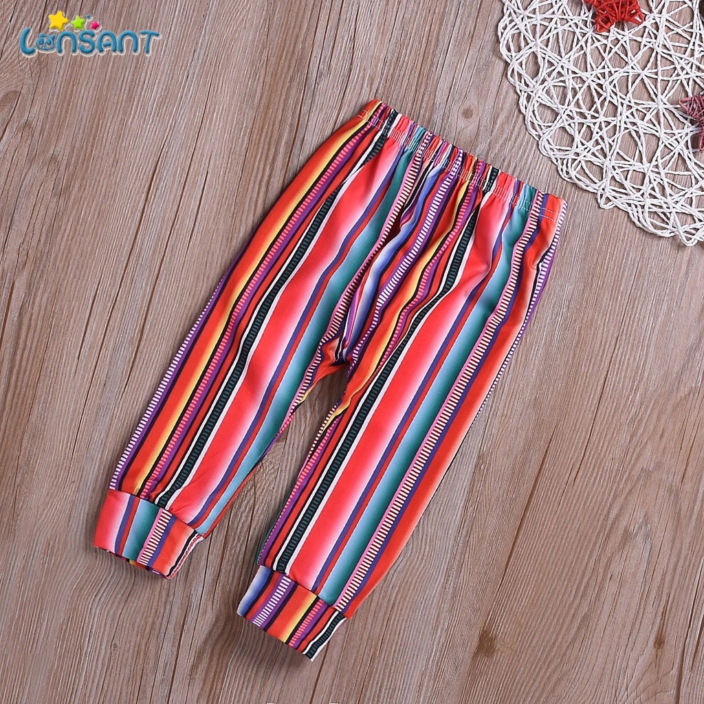 

LONSANT 0-24M Newborn Infant Baby Girls Clothes Romper Top + Striped Long Pants + Headband Outfit Autumn 3PCS Set N30
