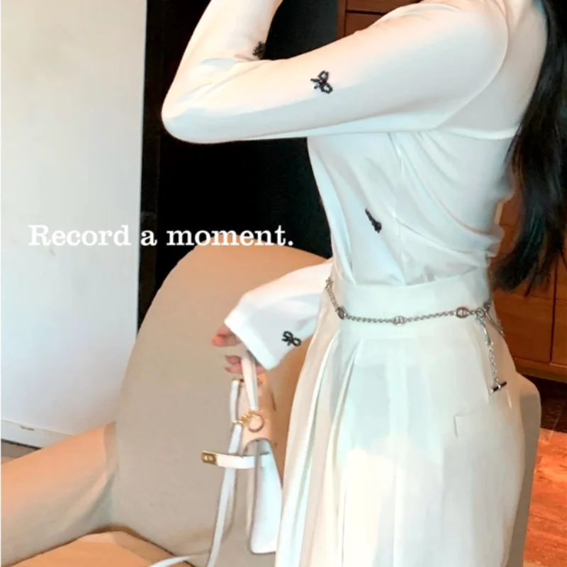 Женский вязаный свитер с бантом квадратным вырезом | Женская одежда