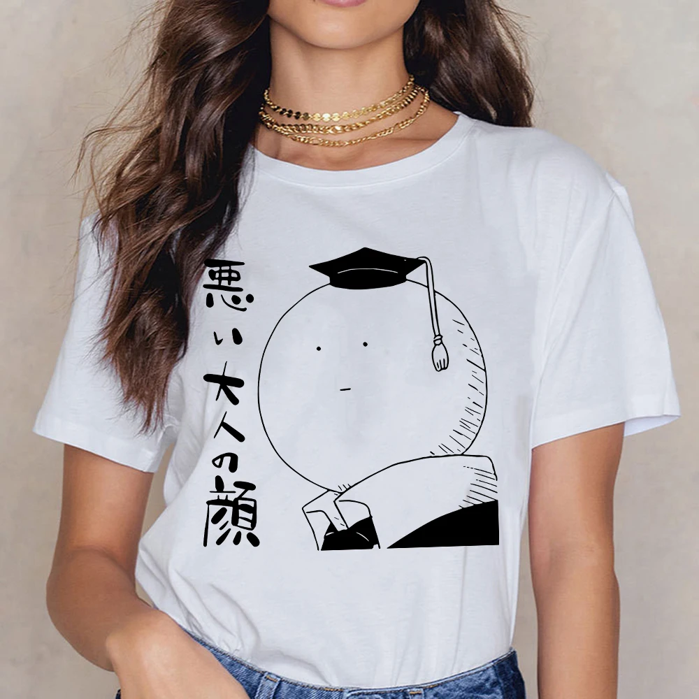 

Assassination Classroom Printed Casual Shirts Women Breathable Style Short Sleeve Casual Anime Versatile White Shirts Clothes