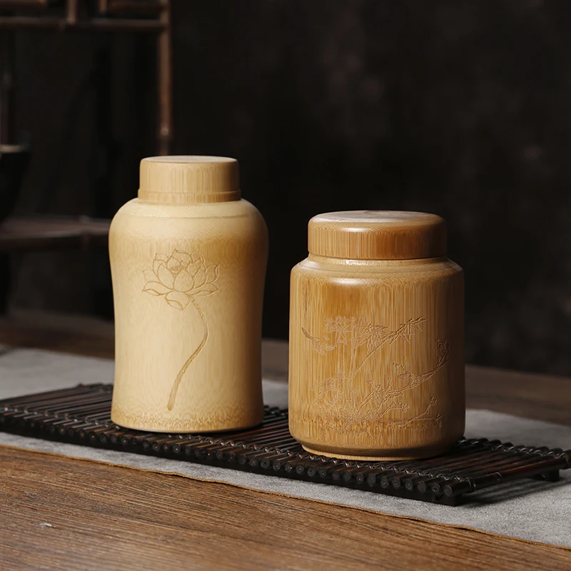 Бамбуковая чайная банка ручной работы контейнер для хранения кофейных зерен