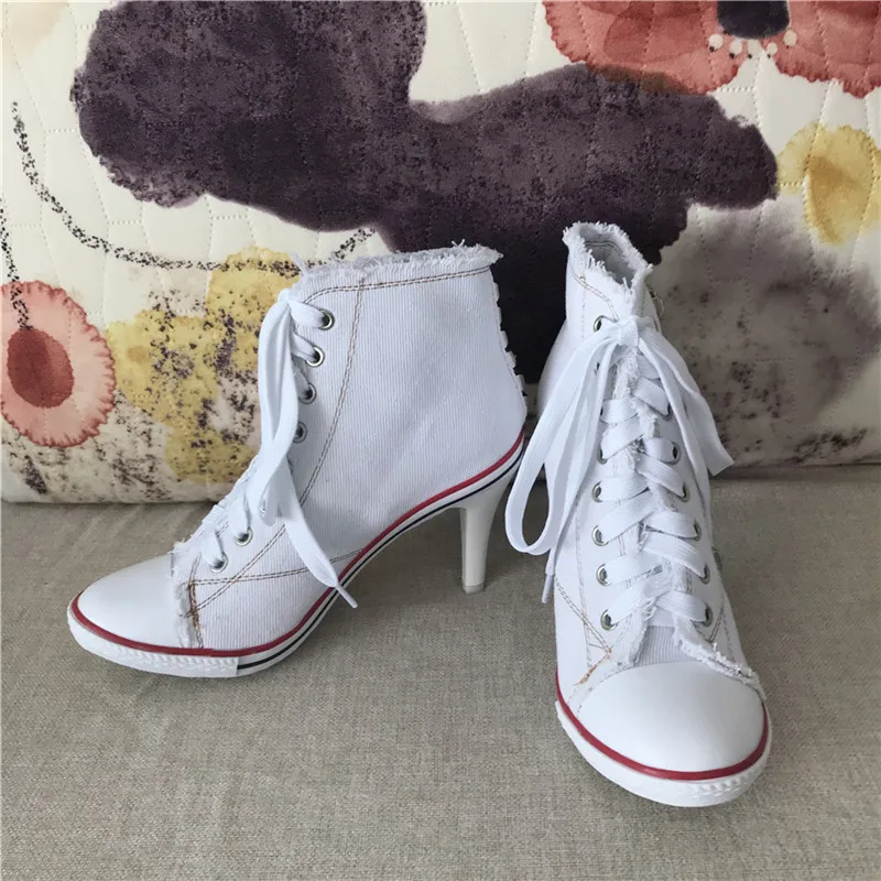 Туфли-лодочки женские джинсовые элегантная повседневная обувь высокий каблук |