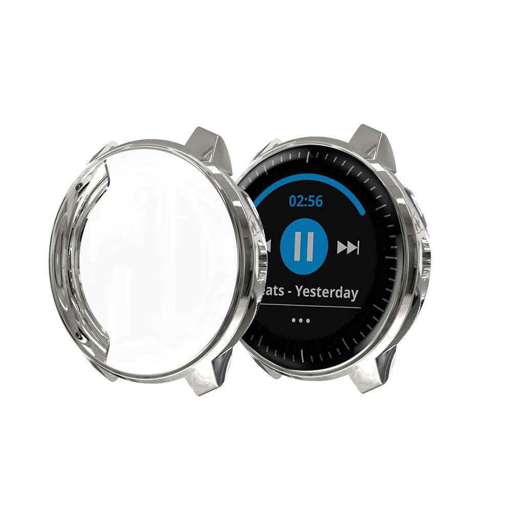 Silver Чехол для смарт часов для смарт-часов Garmin vivoactive 3 полный защитный TPU чехол для Garmin vivoactive3 Экран протектор для vivoactive 3 - Цвет: Silver