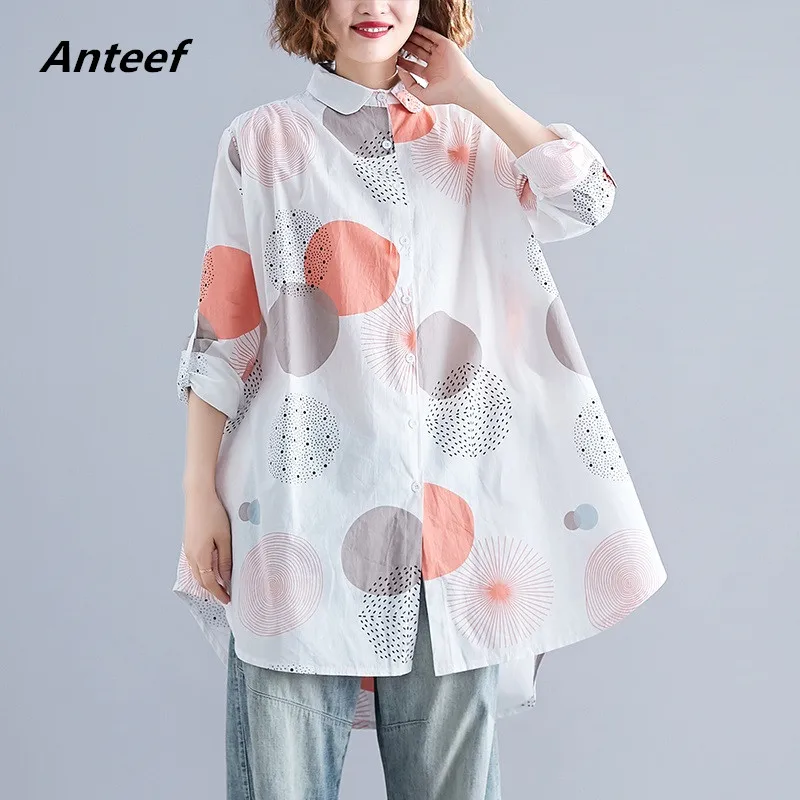 Хлопковые винтажные корейские модные элегантные рубашки для блузки