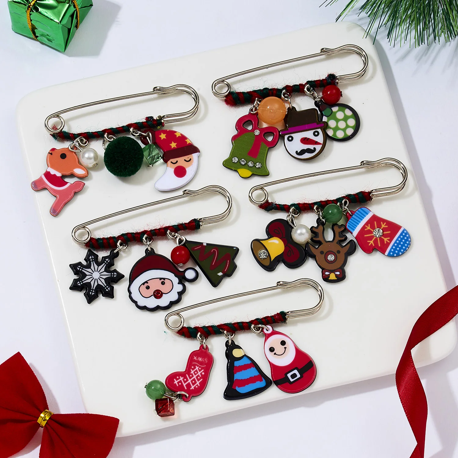 Красочный Санта Клаус модная брошь на рождественскую вечеринку снеговик