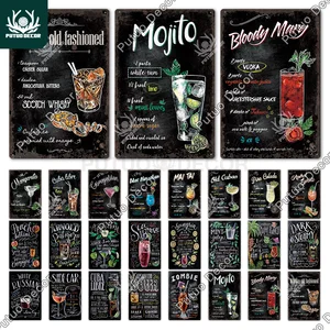Металлическая вывеска для коктейлей, металлический винтажный Настенный декор для бара, паба, клуба, мужской пещеры, Ретро Металлические постеры, железная живопись