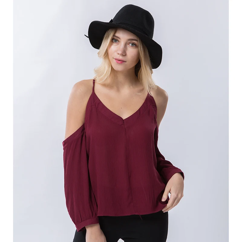 Dioufond 2018 Newest Summer Women Blouse White Chiffon Shirts Off Shoulder Female Tops V-Neck Solid Sexy Blouses | Женская одежда