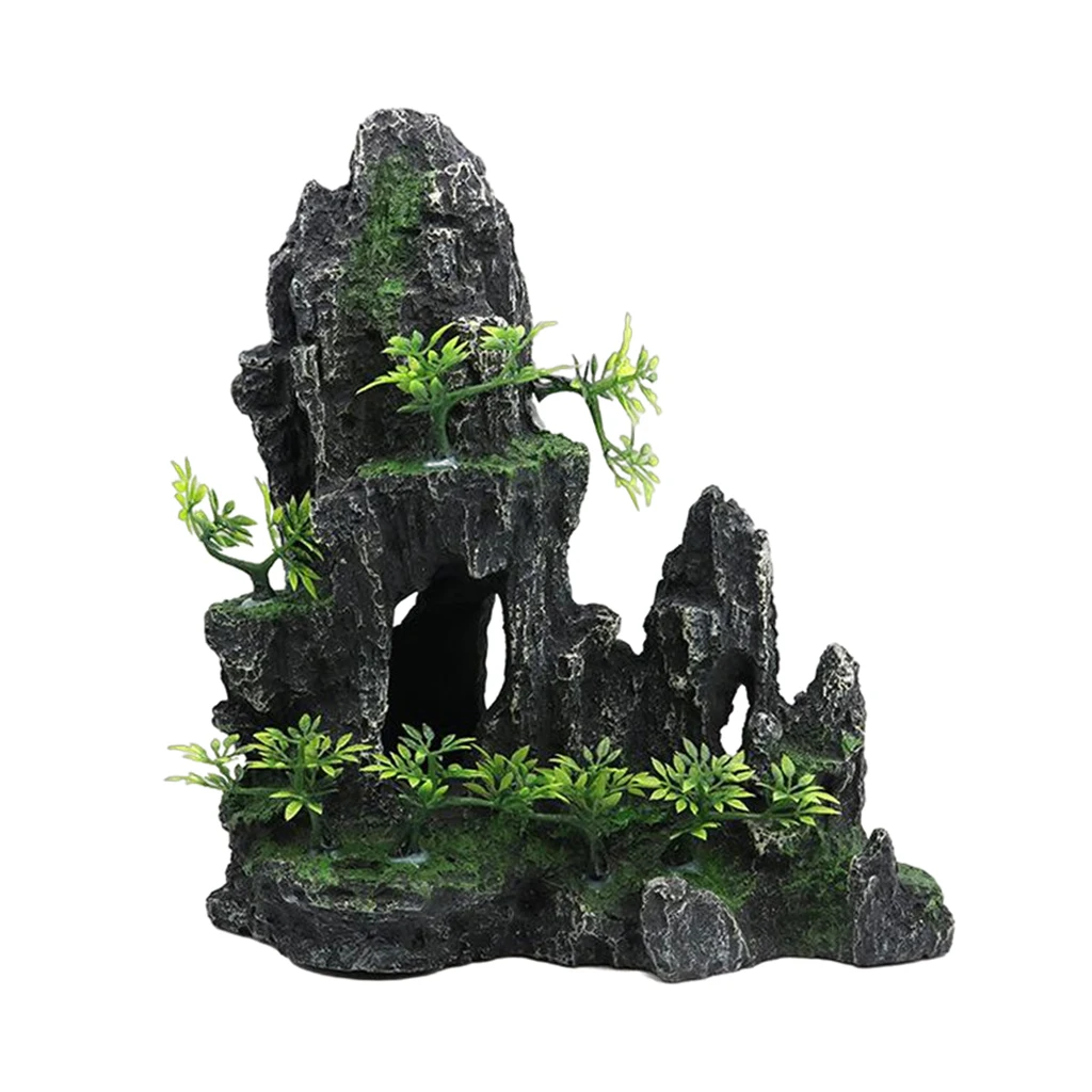 

Hiding Cave Crafts Resin Decor Rockery for Fish Tank Ornament Plants Aquarium Decorations