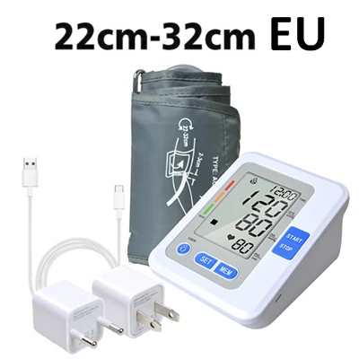 22CM-32CM EU Портативный цифровой измеритель артериального давления Монитор артериального давления тонометр Сфигмоманометр Tensiometro с голосом - Цвет: 22CM-32CM EU