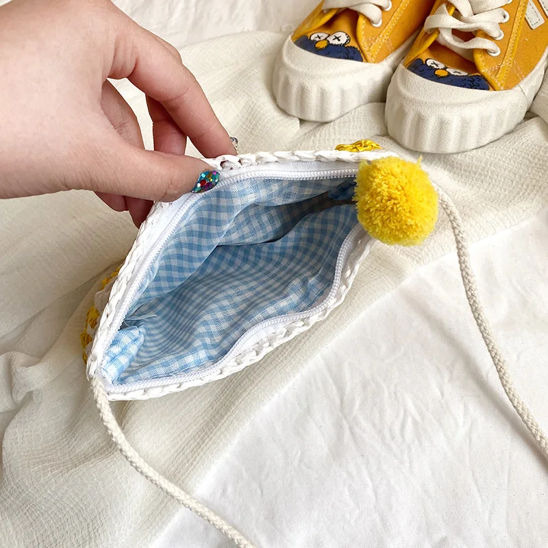 

Straw Weave Watermelon Crossbody Bags for Women Summer Vacation Half Moon Small Handbags Female Travel Beach Shoulder Bag Bolsos