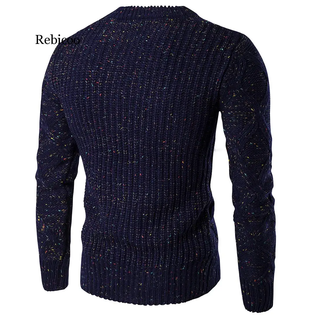 

Sweater Men 2019 Brand Thickening Pullover Sweater Male O-Neck Color Dot Slim Fit Knitting Mens Sweaters Man Pullover Men