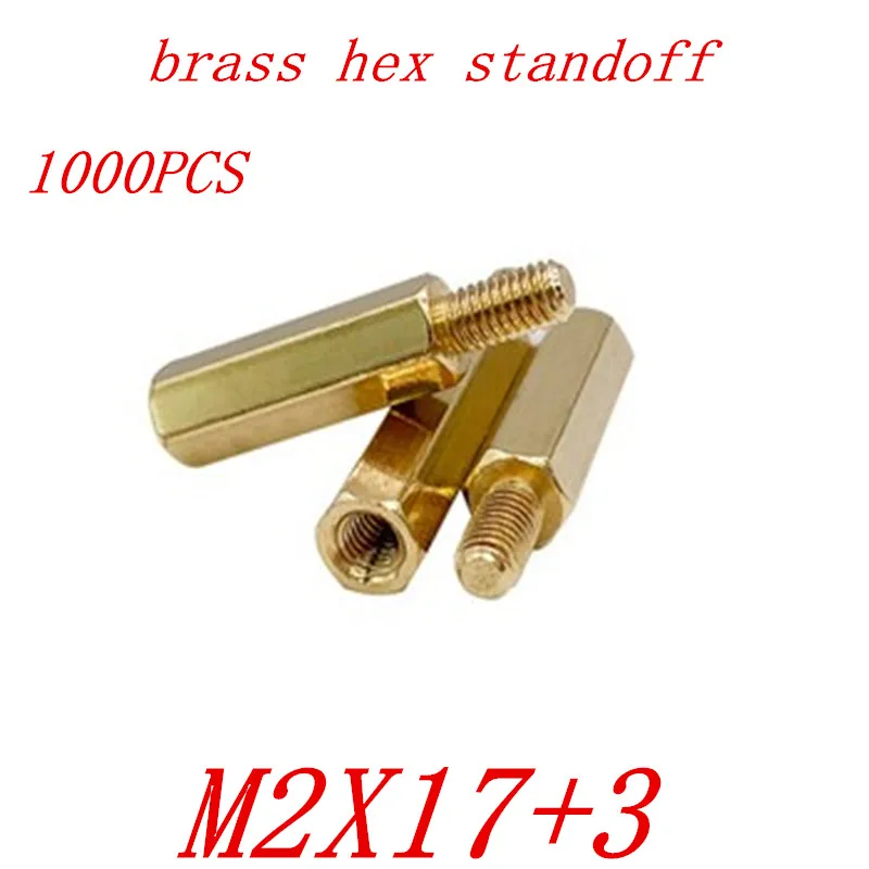 

1000pcs/lot M2*17+3 M2 male to female brass standoff spacer