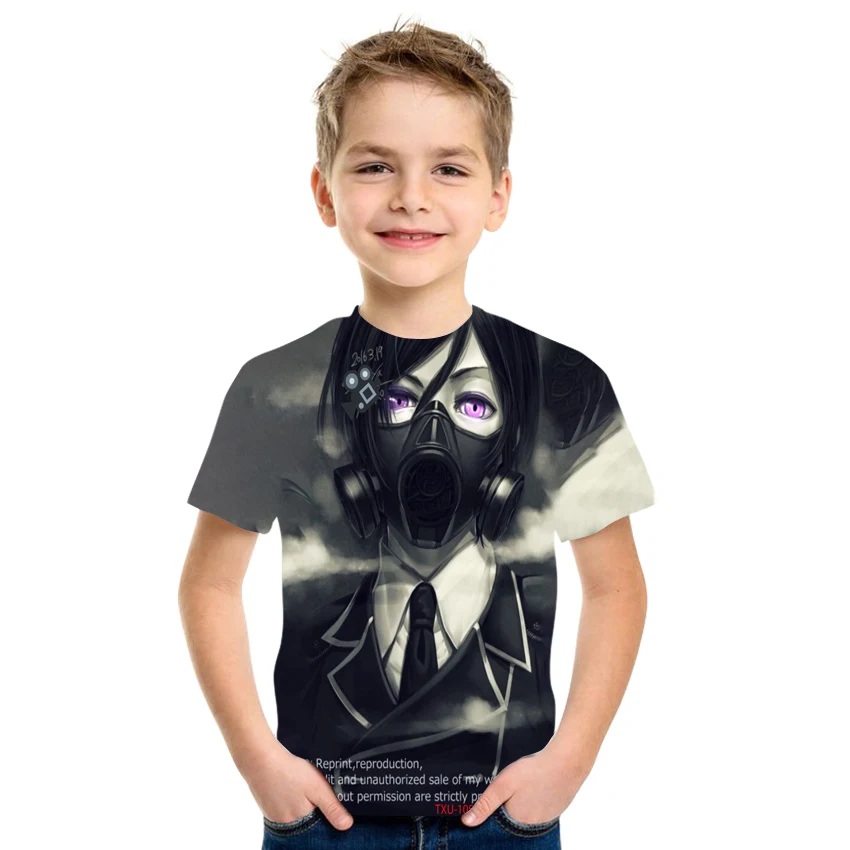 

2021 summer 3D printed T-shirt boys and girls clothing milk silk high-quality short-sleeved fabric size 4T-16T