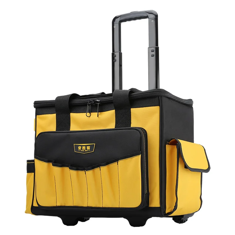 Tie Rod Tool Box Professional With Wheels Toolbox Oxford Cloth Complete Toolkit Repair Large Thick Electrician Hand-held Luggage