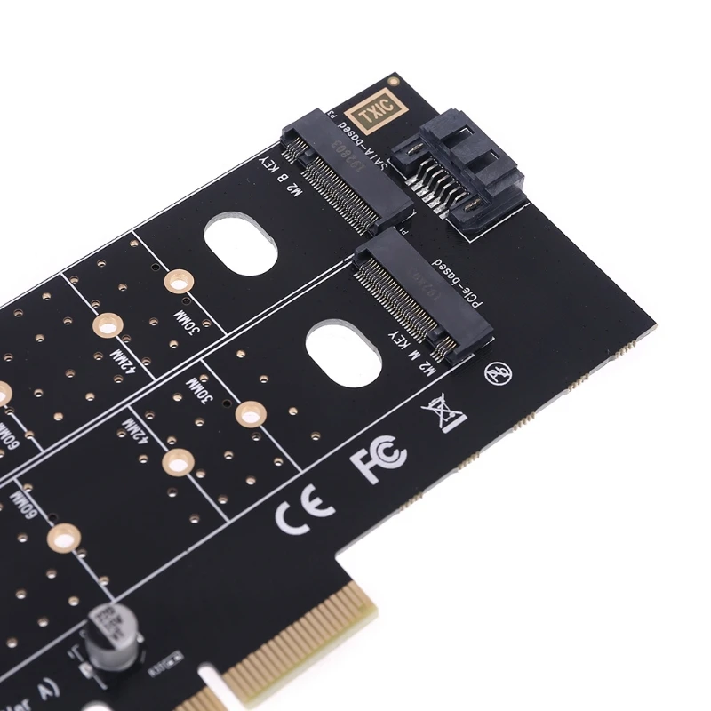 PCIE к M2 M.2 двойной NVMe SSD адаптер NGFF M ключ B Ключ SATA Riser Расширительная