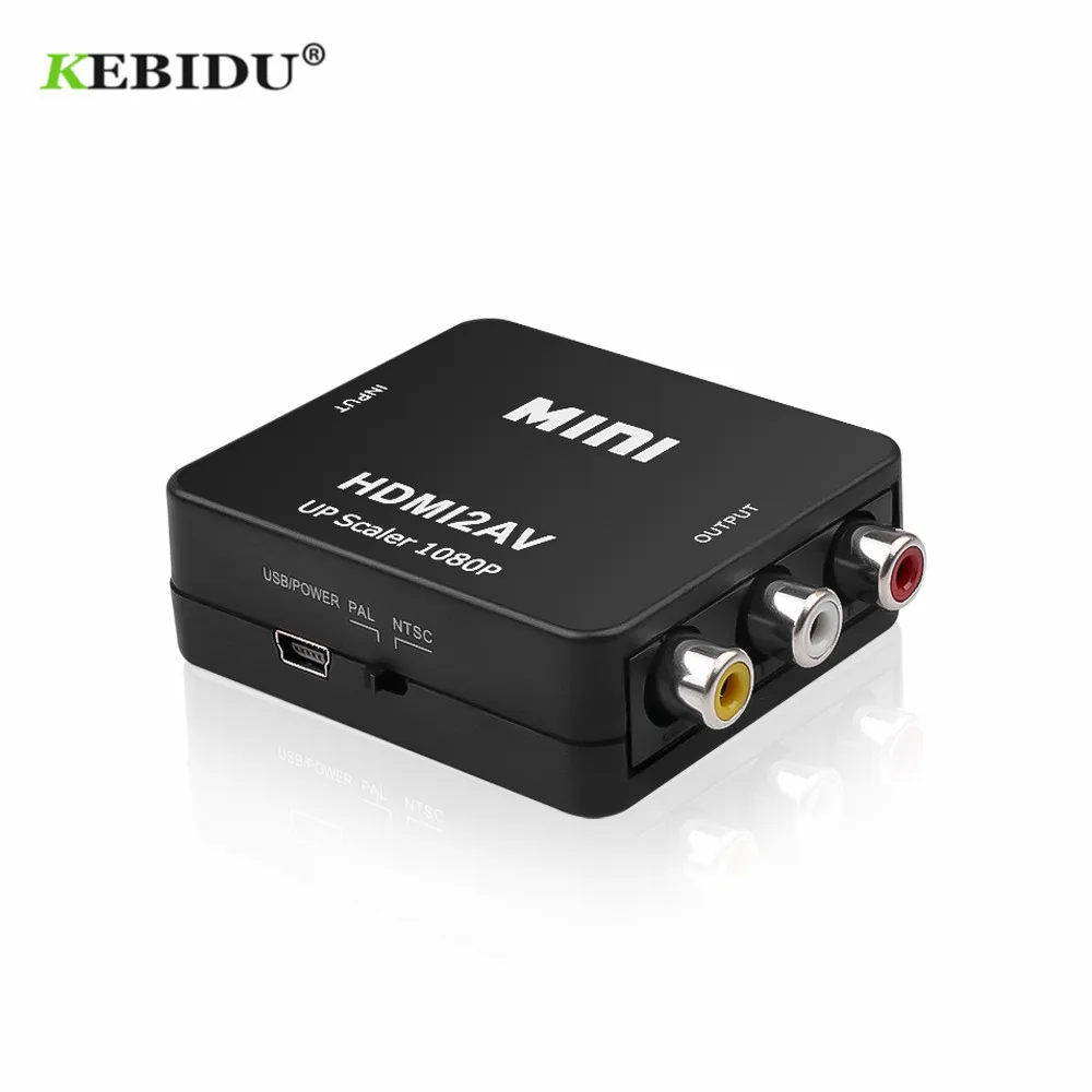 Kebidu скейлер адаптер мини HD видео конвертер коробка HDMI-Совместимость с RCA AV/CVSB L/R