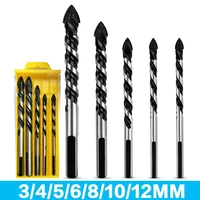 3 12mm multi function glass drill bit set triangle diamond drill bit for ceramic concrete punching hole opener woodworking tools