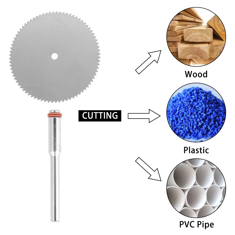 

6 Pcs/set Stainless Steel Slice Metal Cutting Disc with 1 Mandrel for Dremel Rotary Tools 16 18 22 25 32 Mm Cutting Disc
