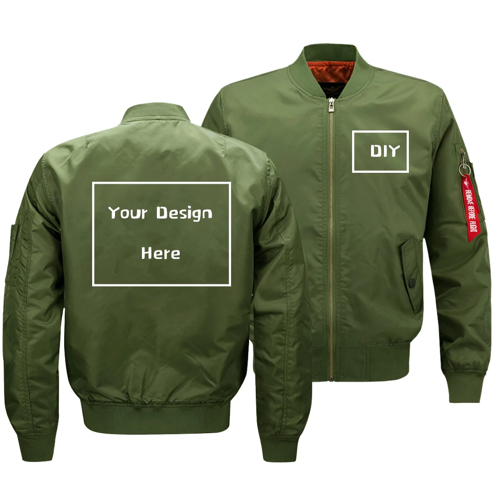US Size Custom Logo Design New Men's Military Bomber Jacket Coat Unisex Thicken Army Tactical Zipper Flying Outerwear | Мужская