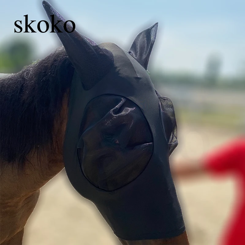 

1pcs Multi-Color Outdoor Training Horse Riding Breathable Fly Mask Soft Mesh Horse Face Mask With Horse Fly Mask