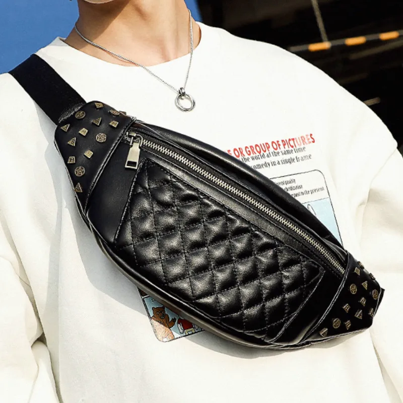 

Tidog New Style Men's Cool Riveting Nail Korean-style Trend Chest bag