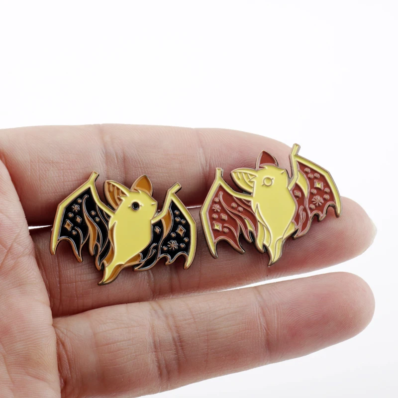 Эмалевые булавки в форме летучей мыши металлические эмалевые броши для женщин и