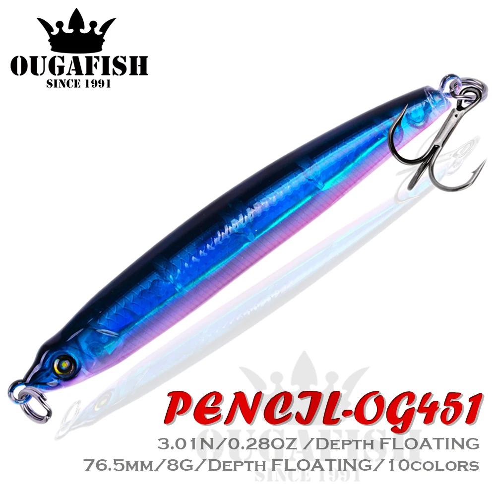 

2021 Fishing Lure Pencil Floating Topwater Hard Bait Weight8g Isca Artificial Bait Whopper Trolling Baits Pesca Pike Fish Tackle