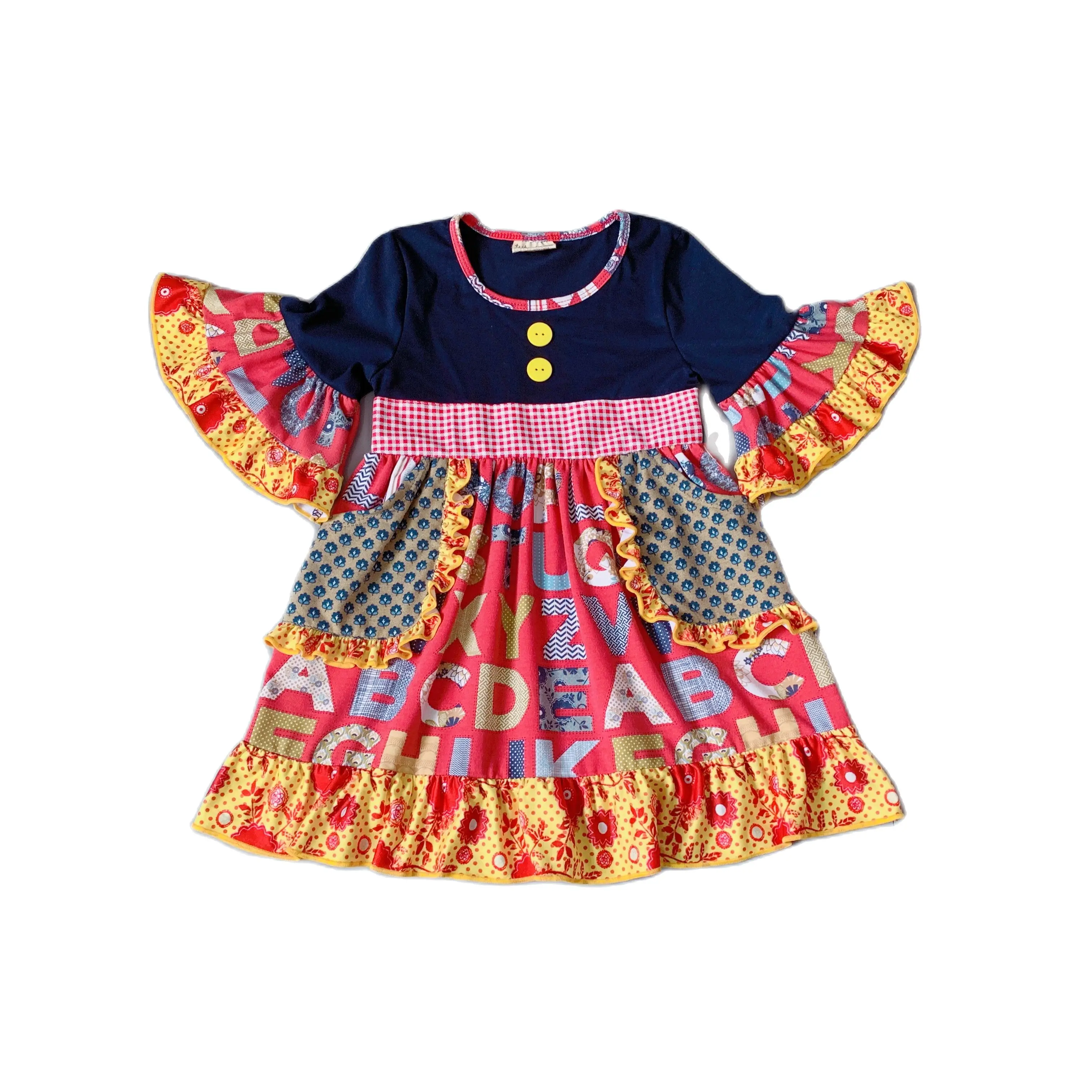 Новинка лета и осень 2019 классический дизайн с оборками рукава 3/4 буквы карманами