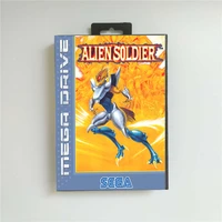 alien soldier eur cover with retail box 16 bit md game card for sega megadrive genesis video game console