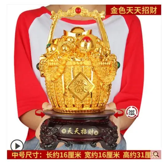 

Fortune gold ingots piggy bank gold corkpot craft large living room decorations gift opening sculpture home decoration