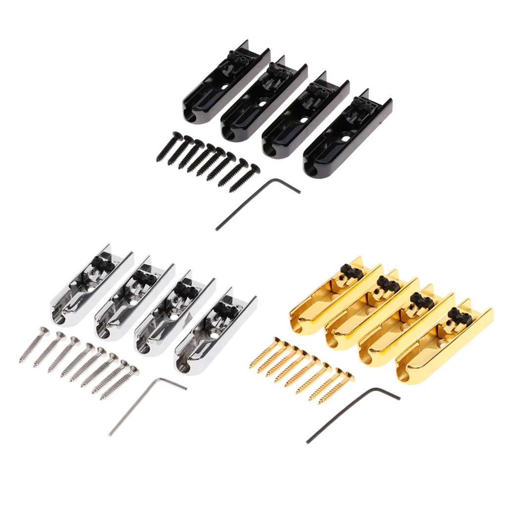 

Bridge Saddles Tailpiece For 4 String Electric Bass Guitar Accessory